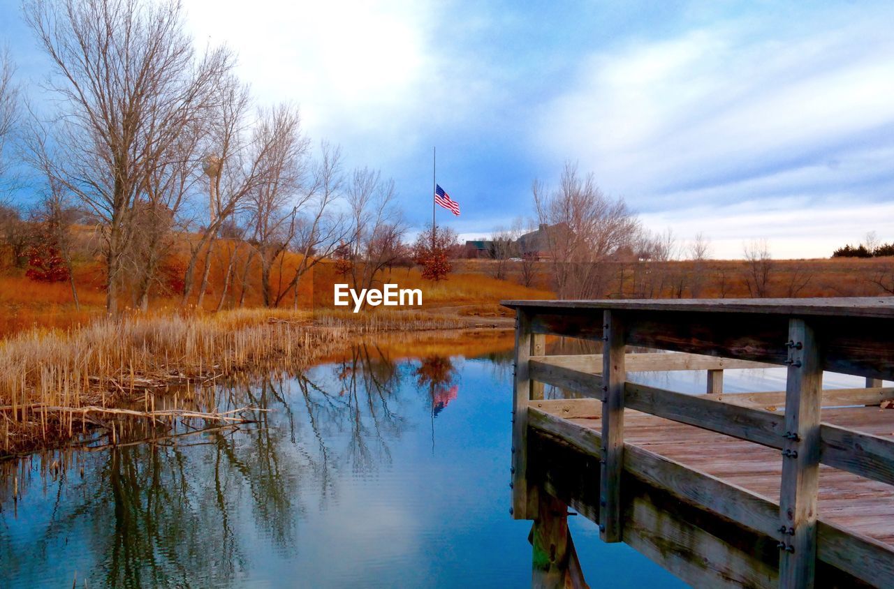 Reflection of trees in water