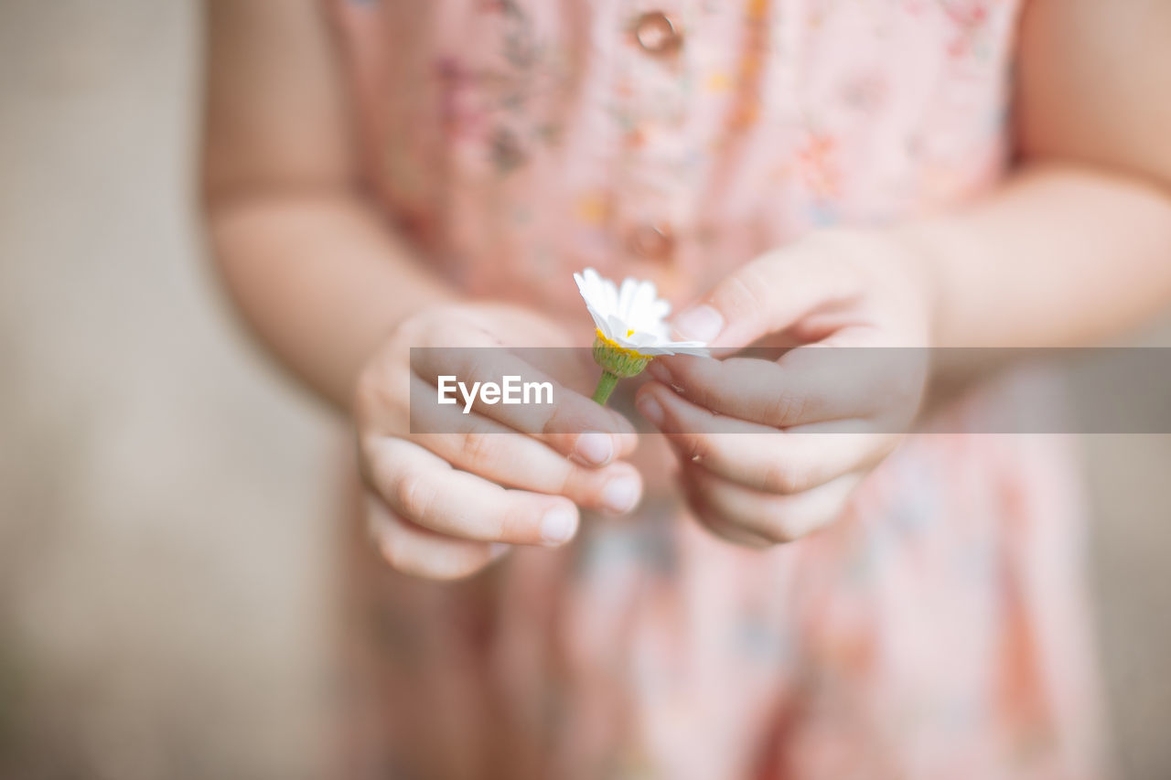 Close-up of girl holding flower