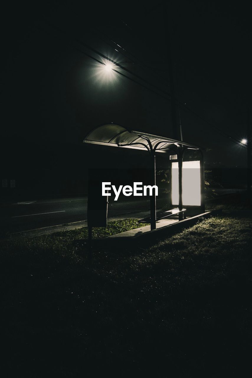 VIEW OF EMPTY ILLUMINATED DARK