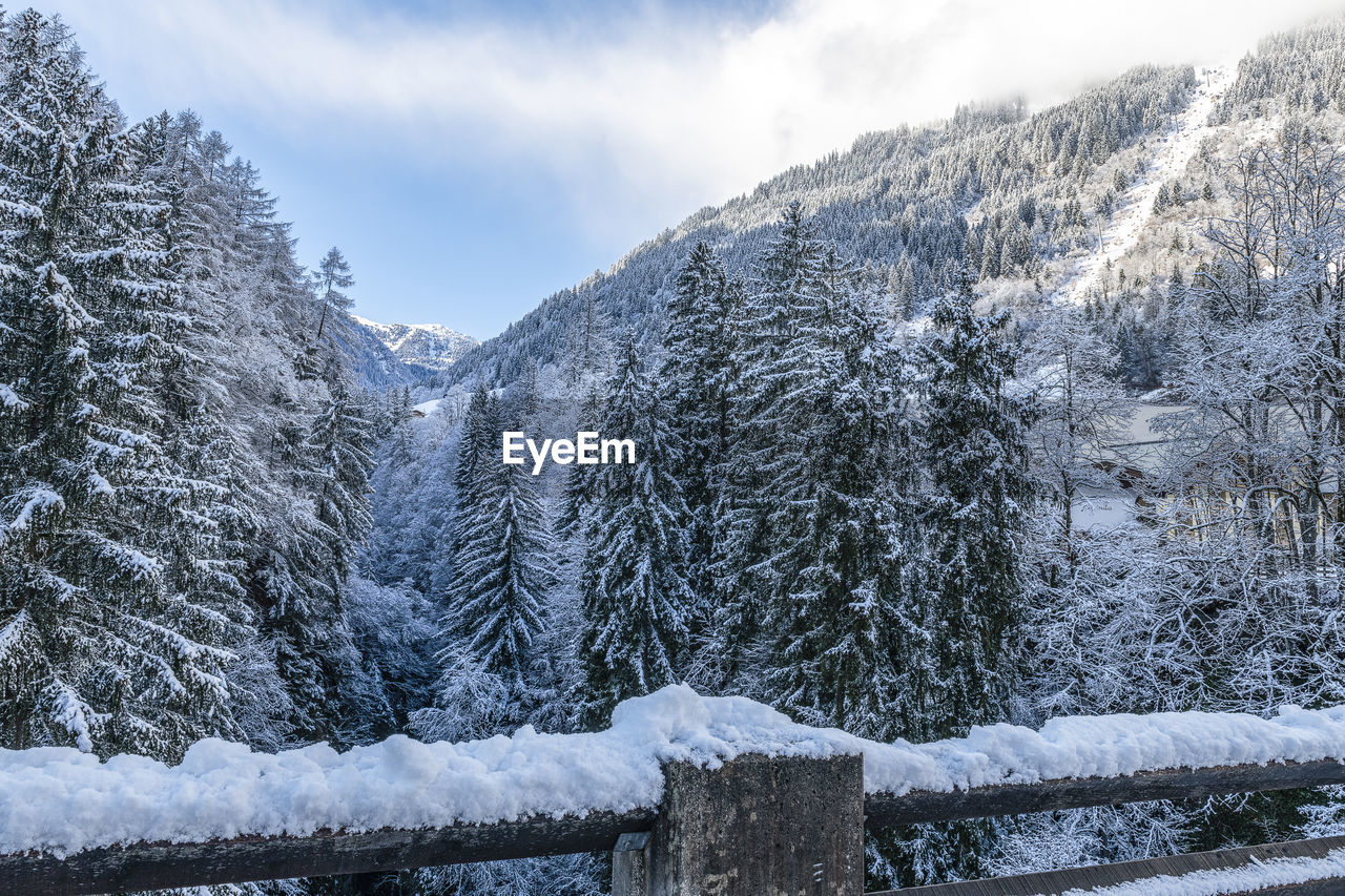 SNOW COVERED MOUNTAINS AGAINST SKY