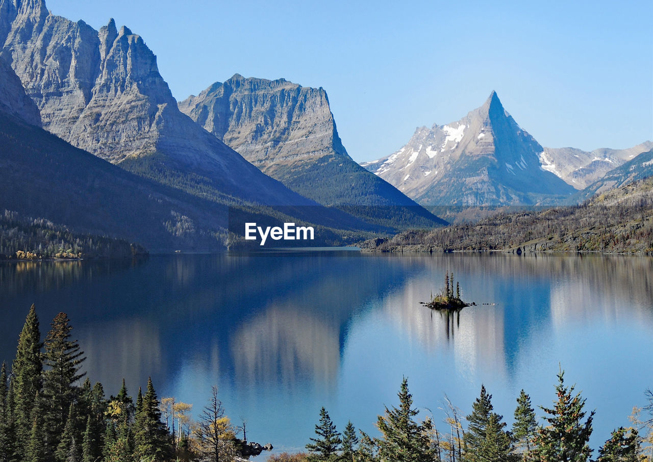 PANORAMIC SHOT OF LAKE AND MOUNTAINS AGAINST SKY