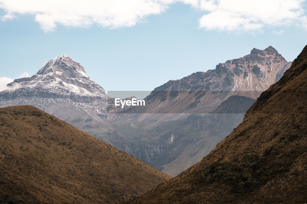 Scenic view of rocky mountains against sky