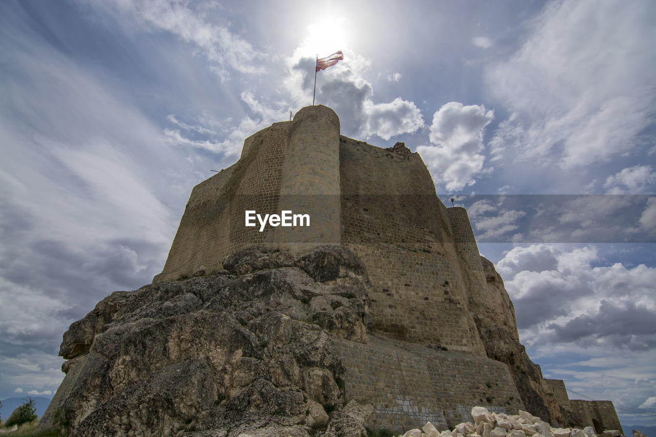 Low angle view of castle against sky