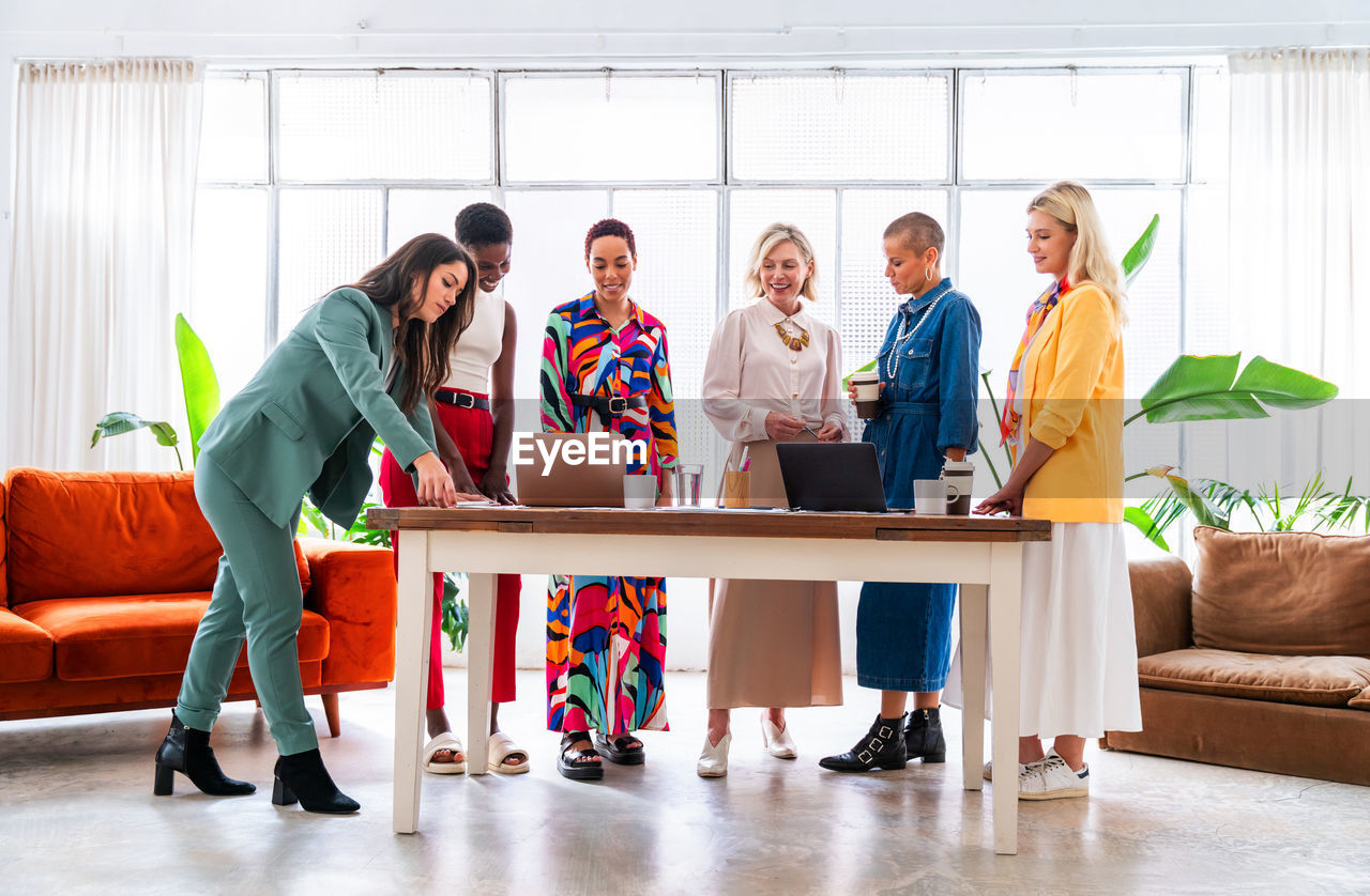 group of business colleagues working in office