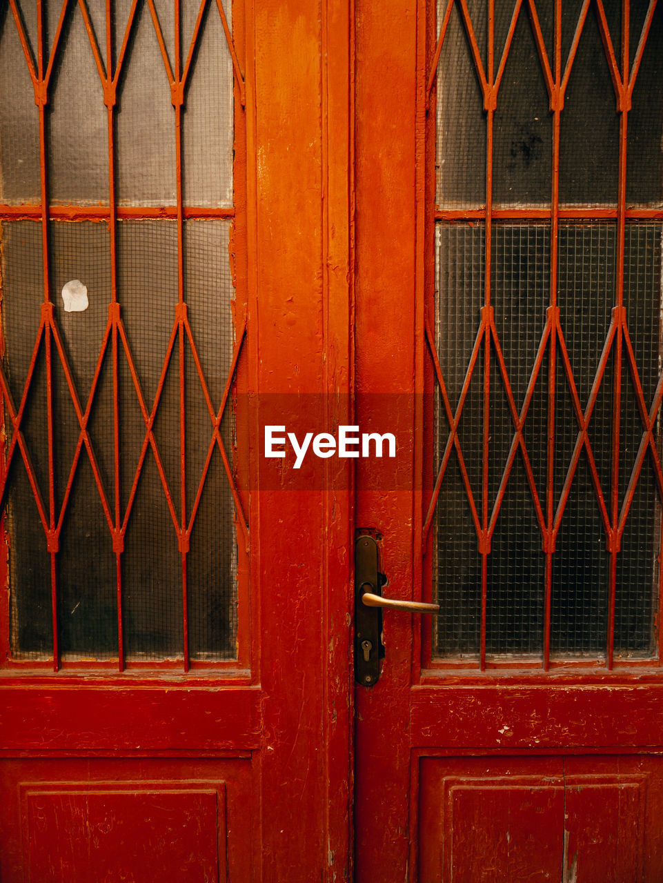 Full frame shot of closed door of building