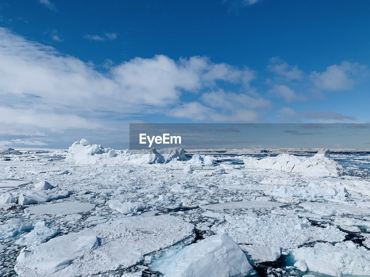 Scenic view of snow covered landscape against sky