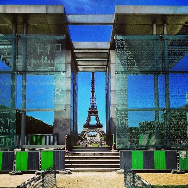 VIEW OF BUILT STRUCTURES AGAINST BLUE SKY