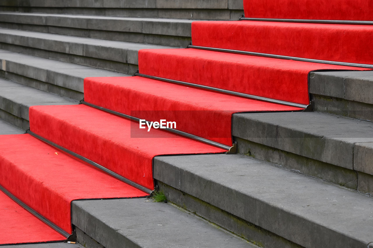 Full frame shot of red and gray steps