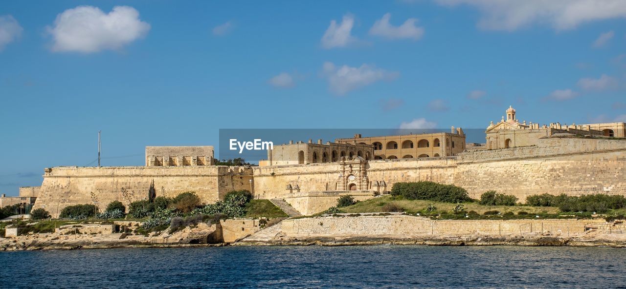 View of fort against blue sky