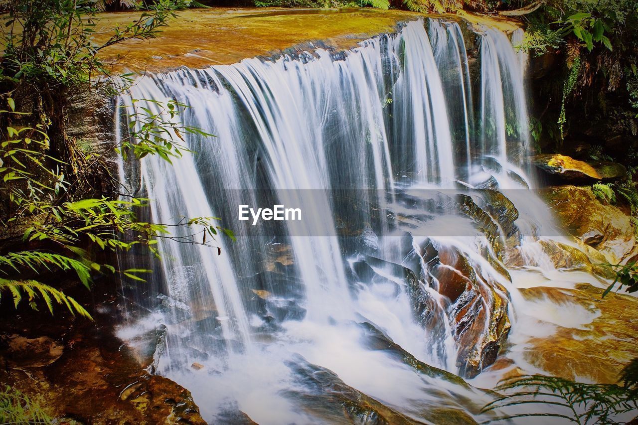 Scenic view of somersby waterfalls