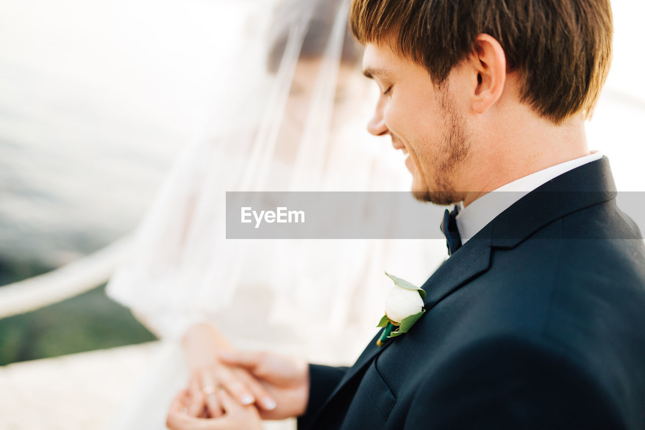 Young couple at engagement ceremony