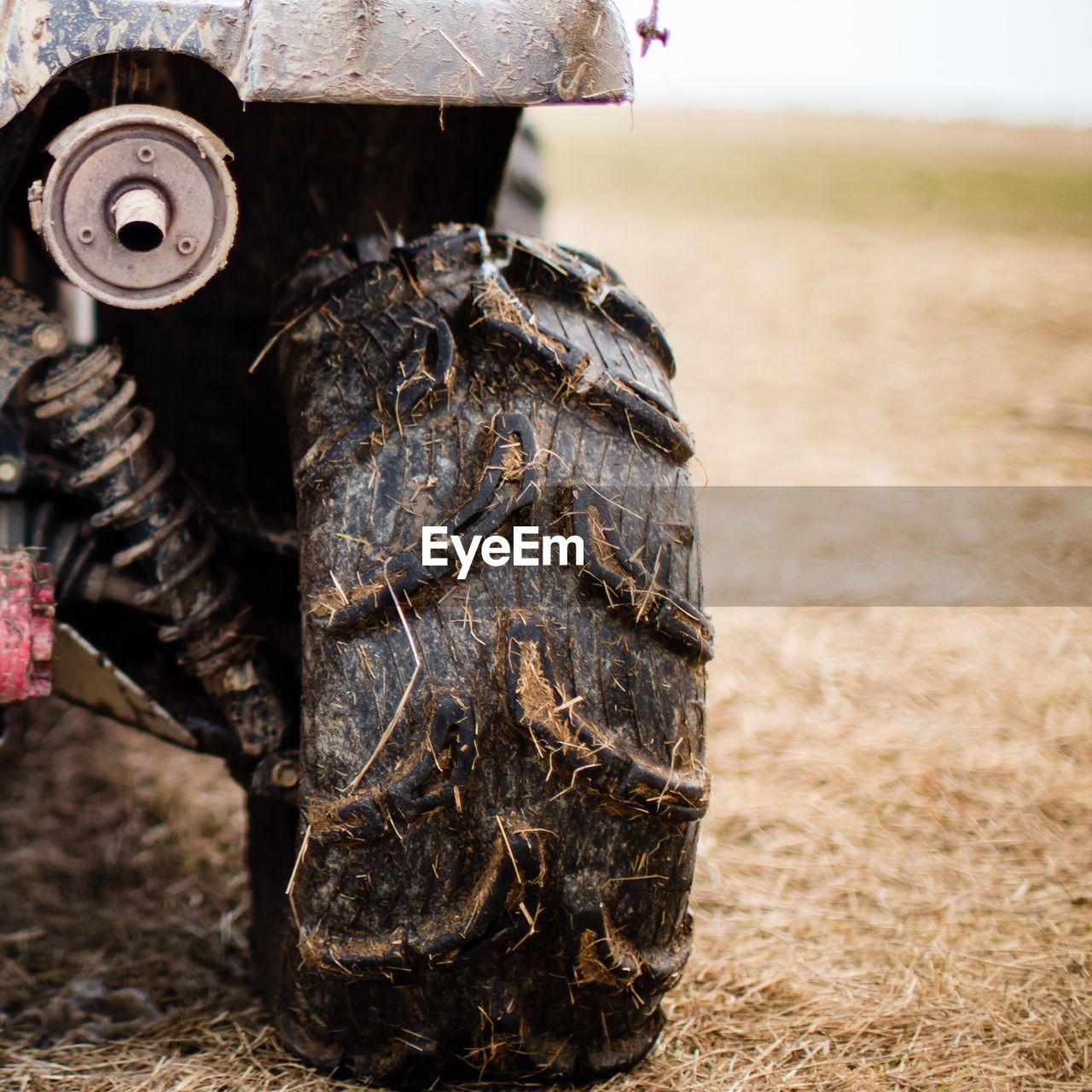 Close-up of quadbike tire