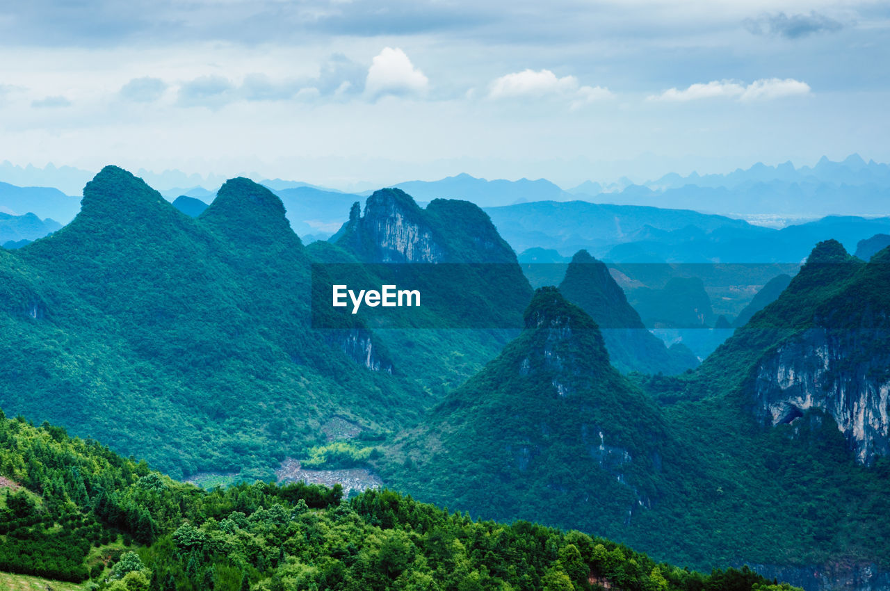 Scenic view of mountains against sky