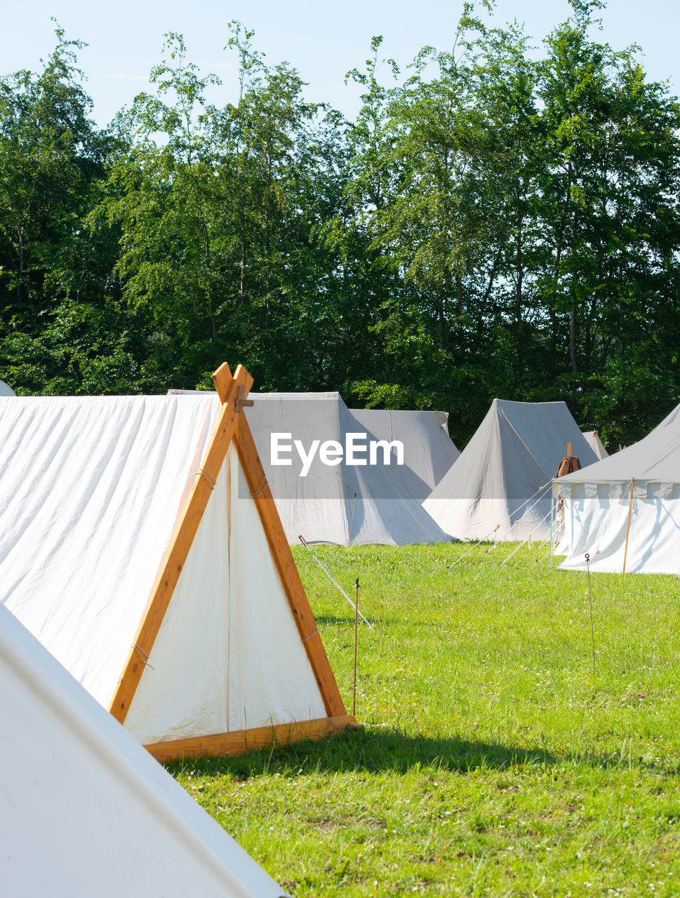 VIEW OF TENT IN BACKYARD