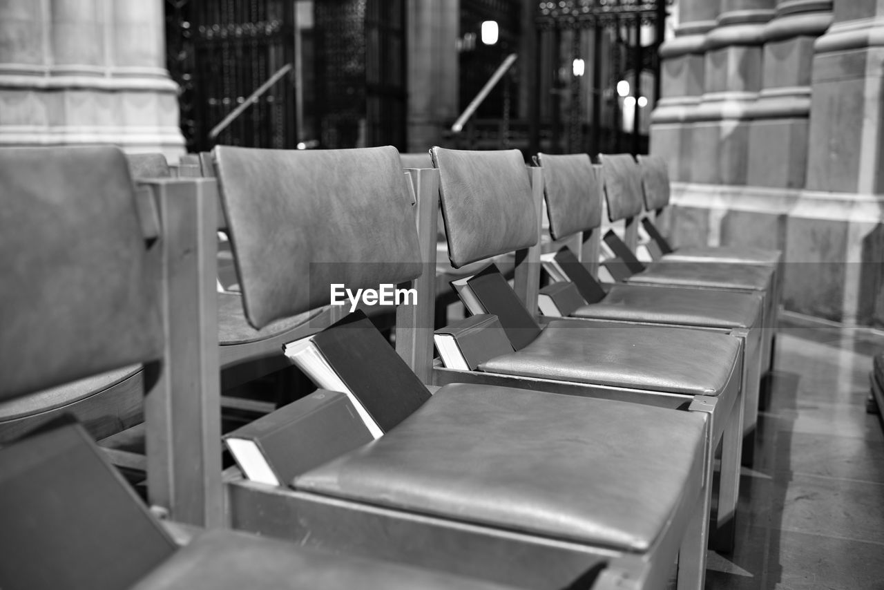 Chairs in church