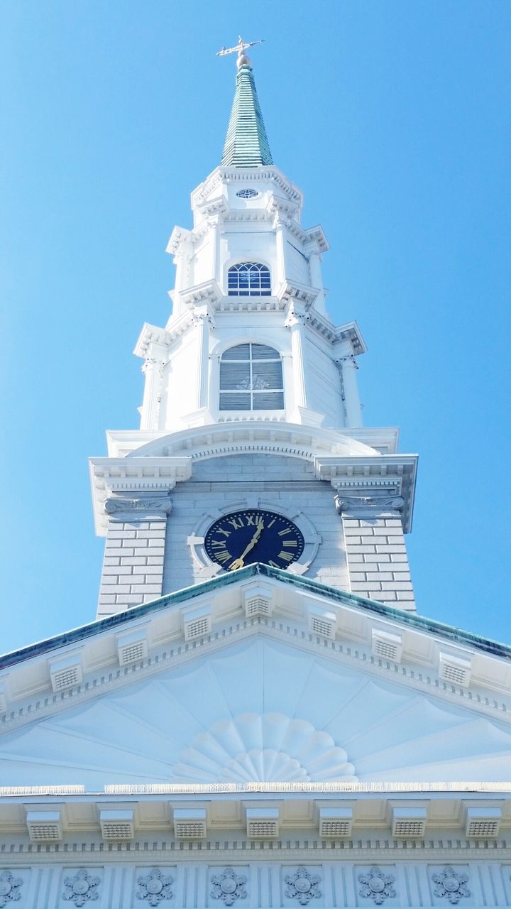 Low angle view of cathedral against blue sky