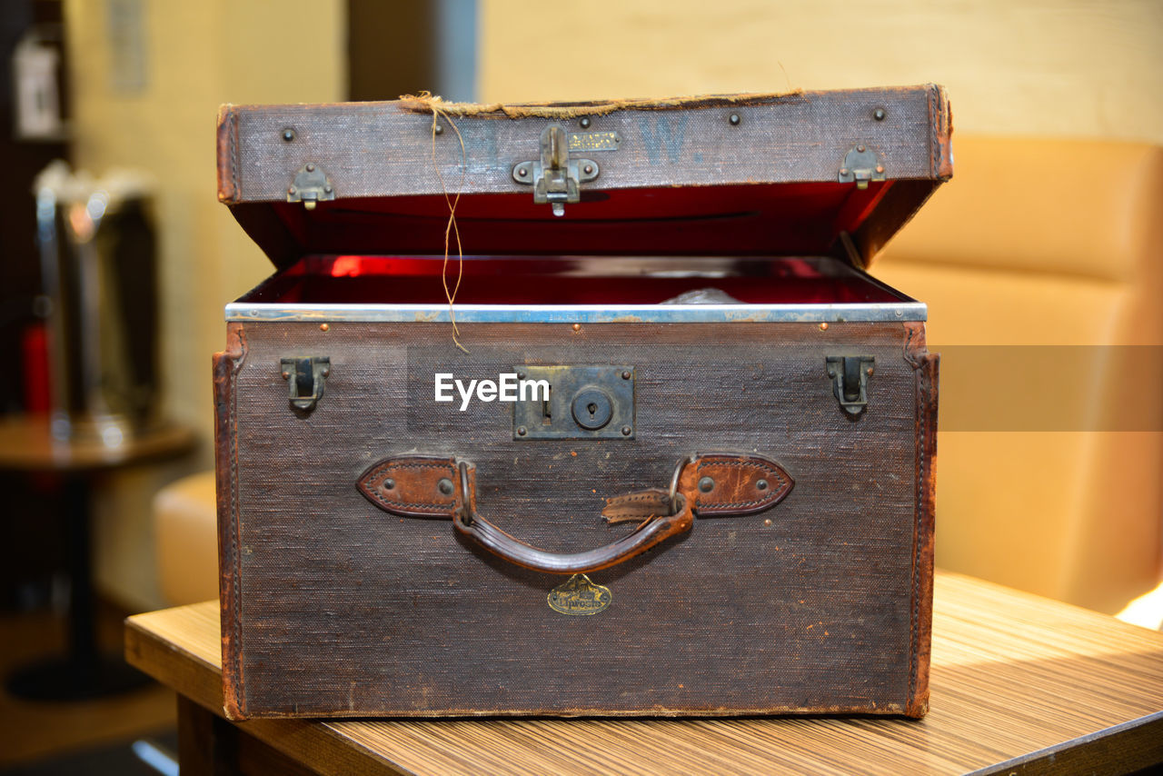 Close-up of old chest