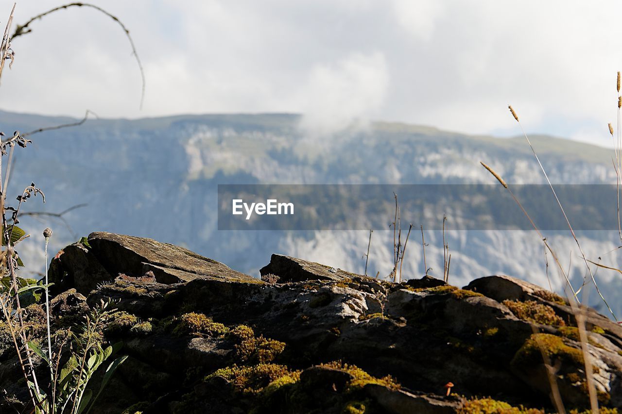 Scenic view of mountains against sky