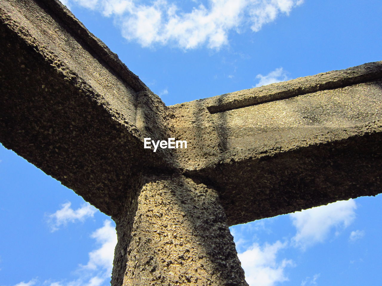 Low angle view of old ruin against sky