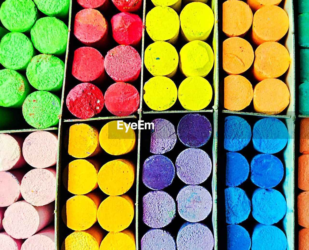 Chalk collection at market stall