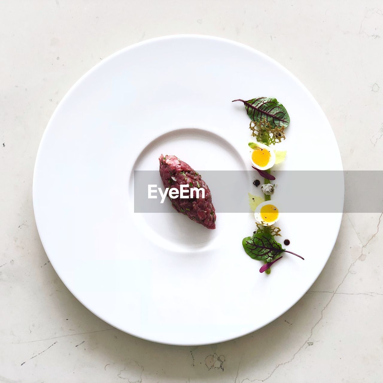 High angle view of breakfast served in plate