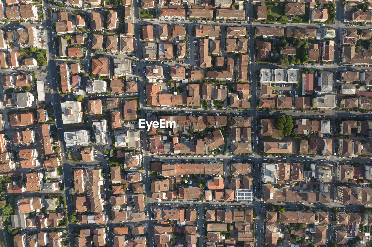 Aerial photographic documentation of a highly urbanized area by day