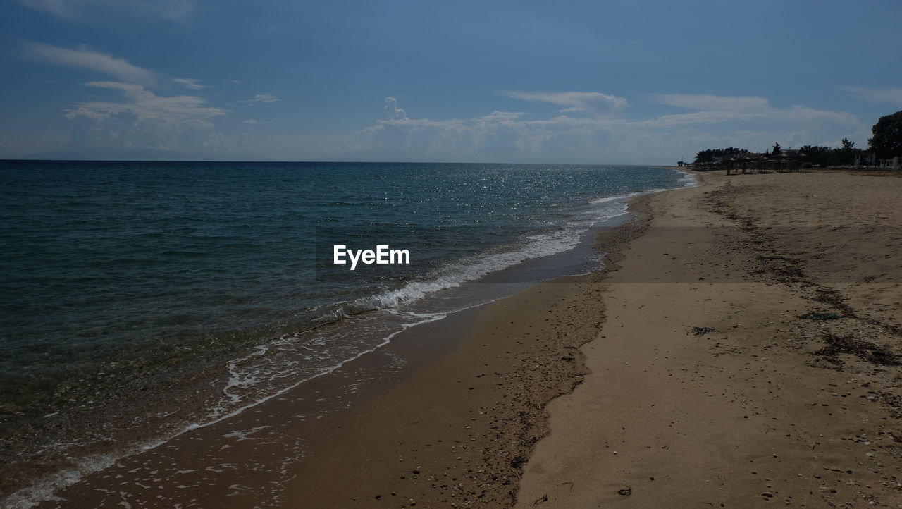 SCENIC VIEW OF BEACH BY SEA AGAINST SKY