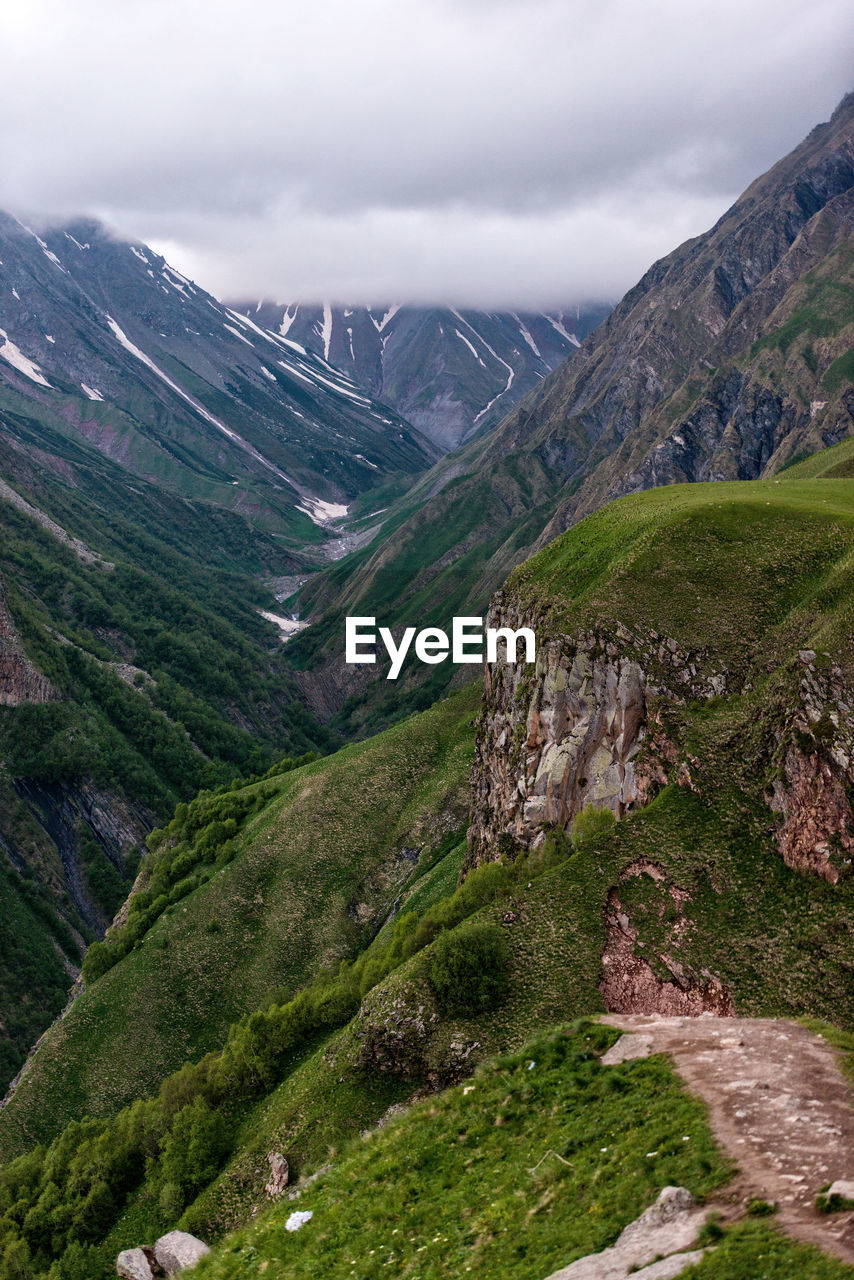 Scenic view of mountains against sky