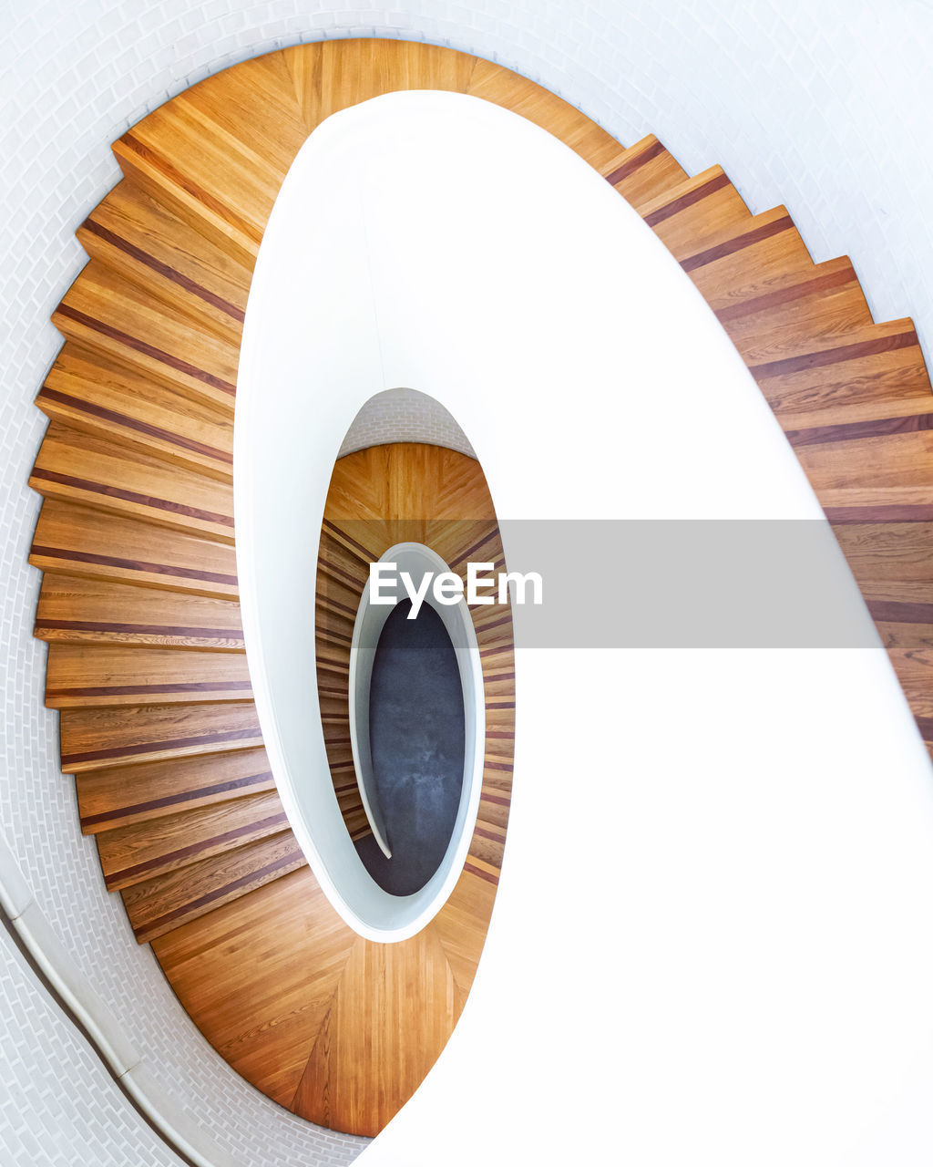 Spiral wooden staircase