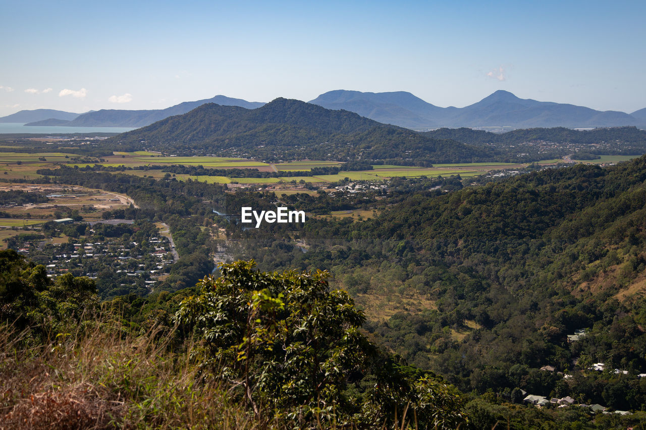 High angle view of landscape against sky