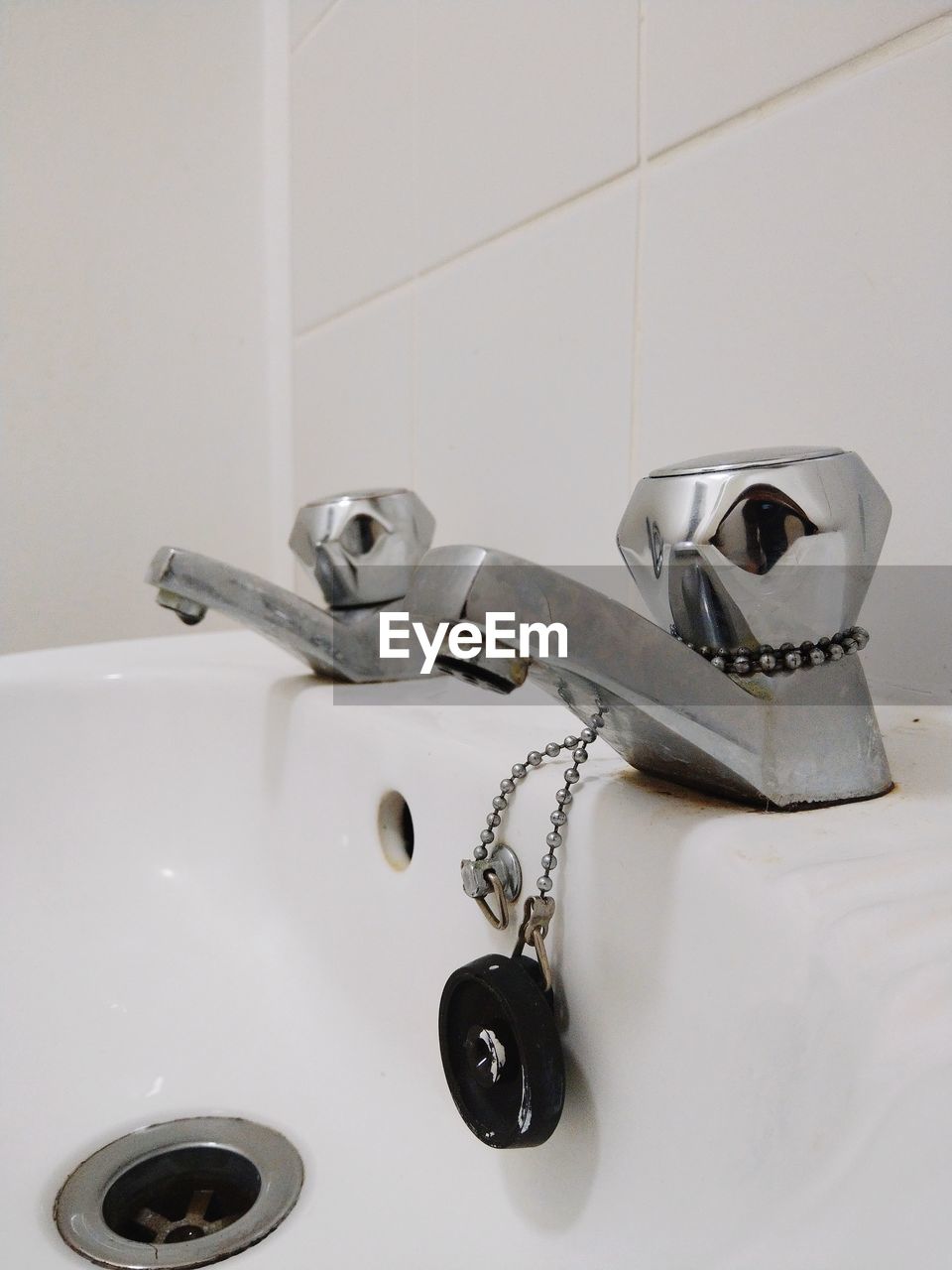 Close-up of sink in bathroom