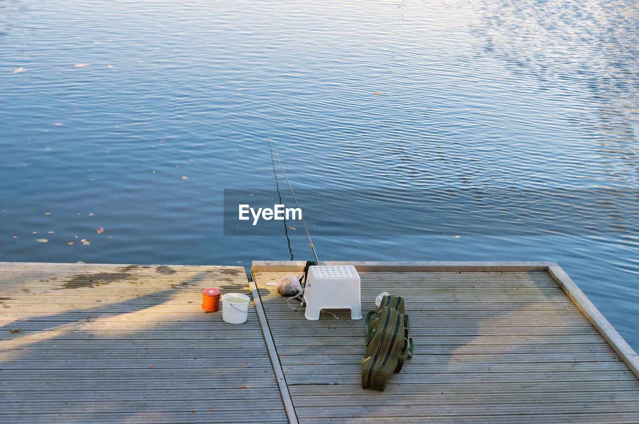 High angle view of jetty on sea