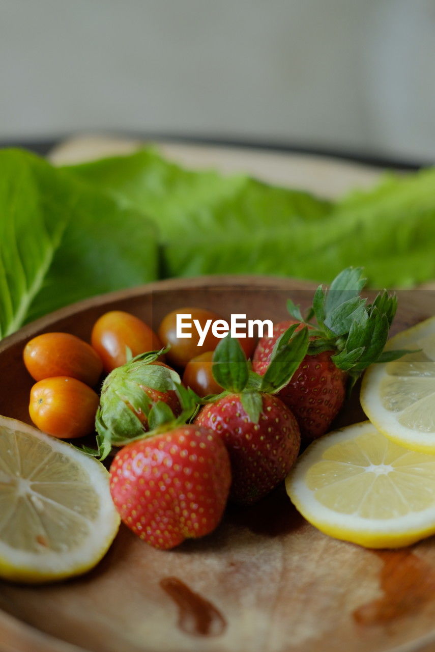 close-up of fruit on table