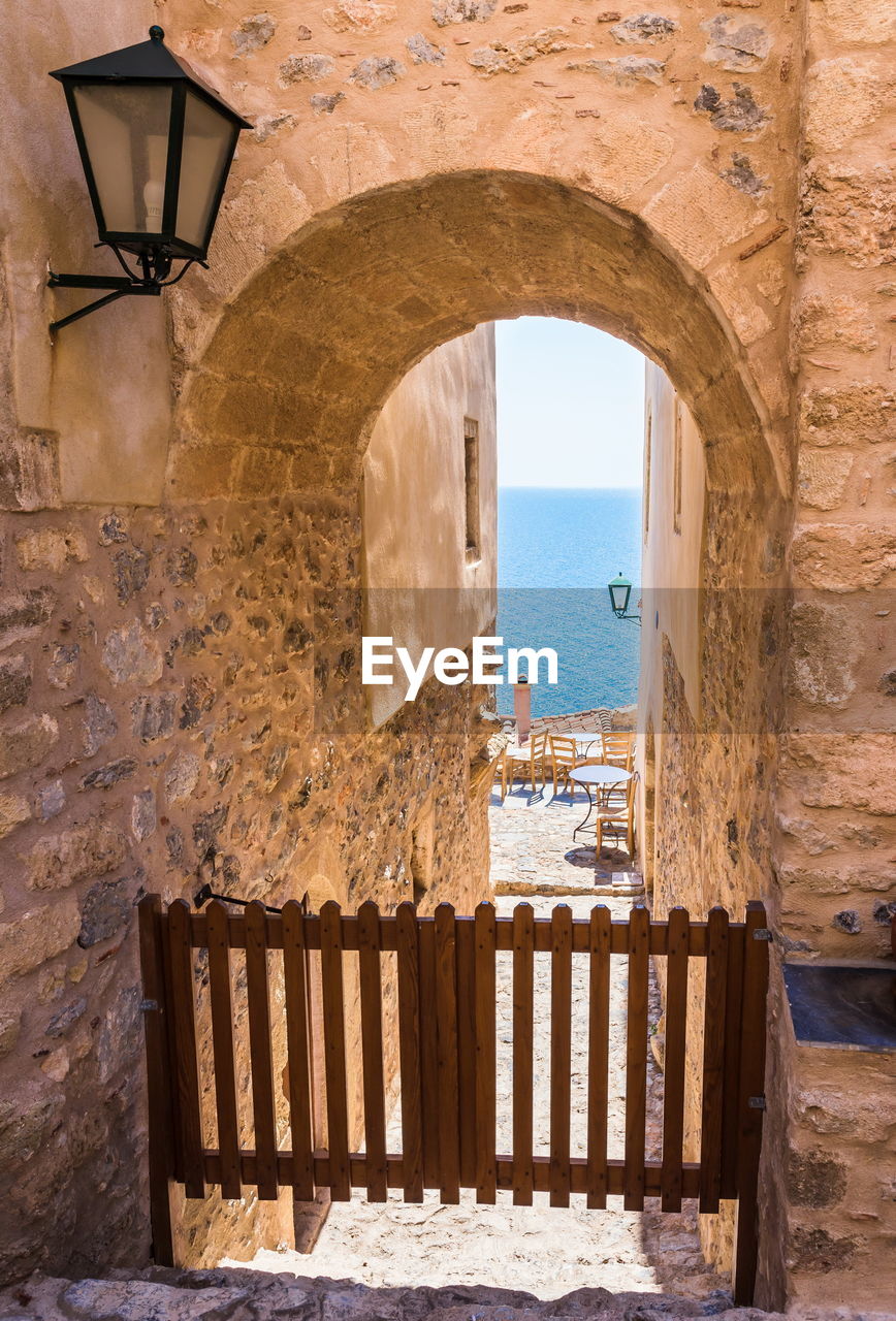 Small street in monemvasia, greece