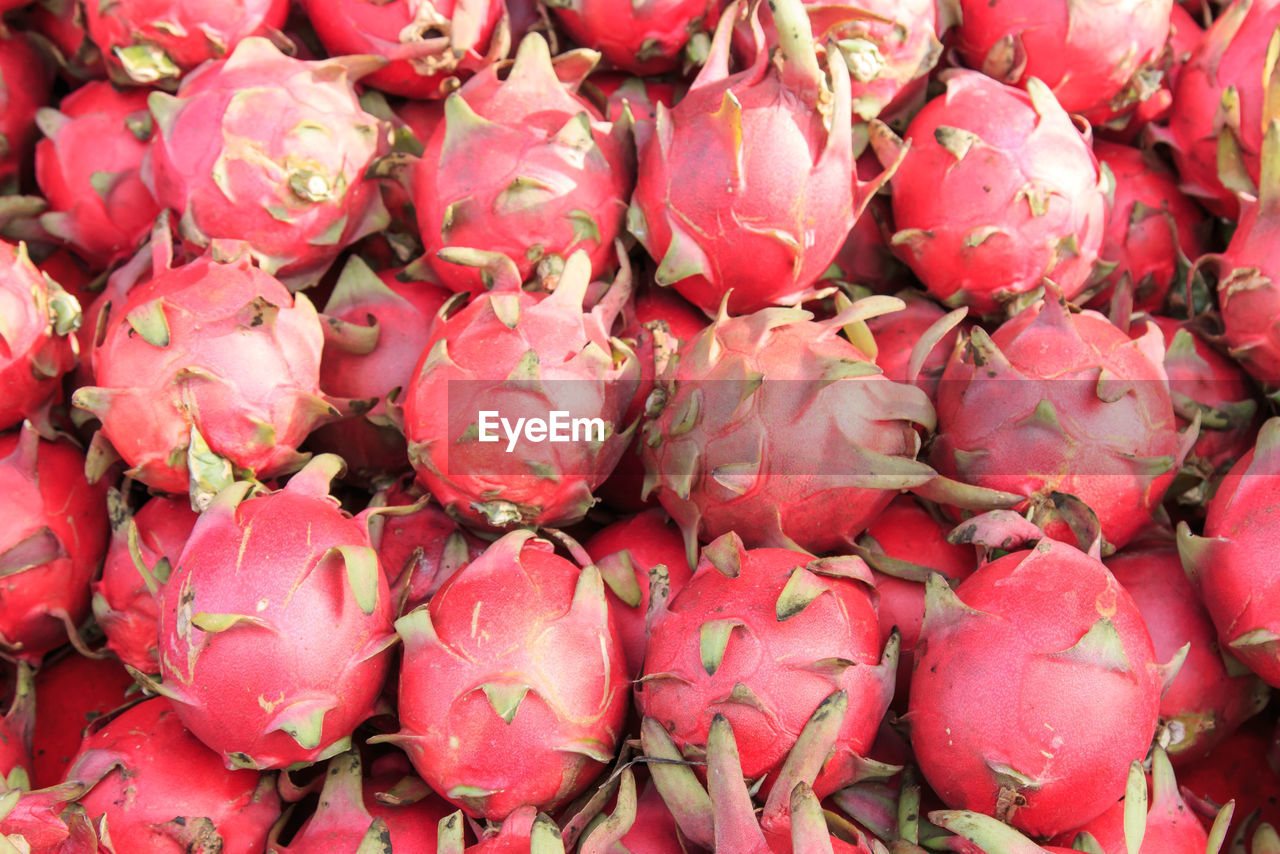 Full frame shot of pitayas for sale at market stall