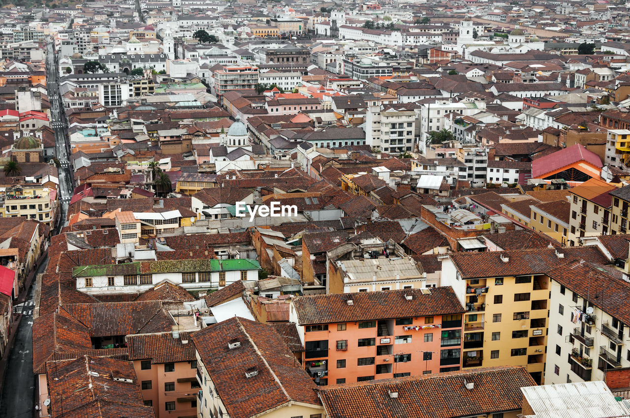 High angle shot of townscape