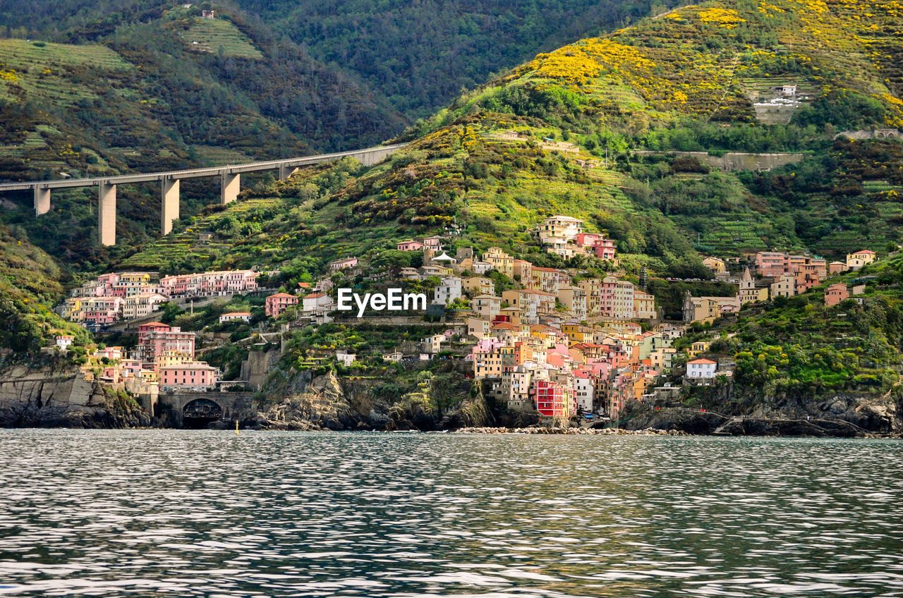 Cinque terre - riomaggiore view from the sea.