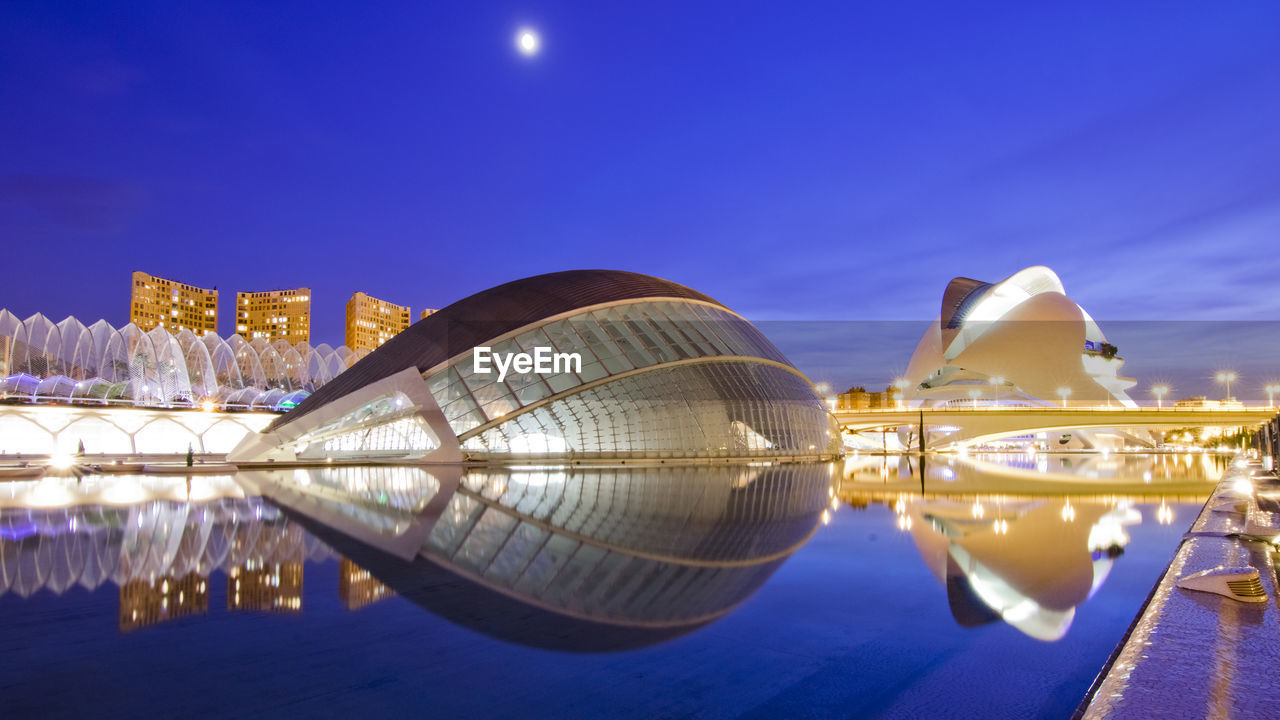 Reflection of buildings in water