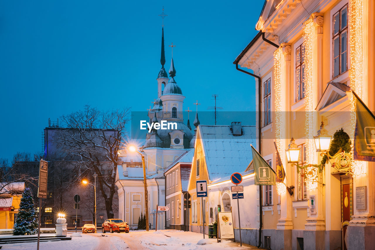 Parnu, estonia. st. katherine orthodox church and parnu visitor center