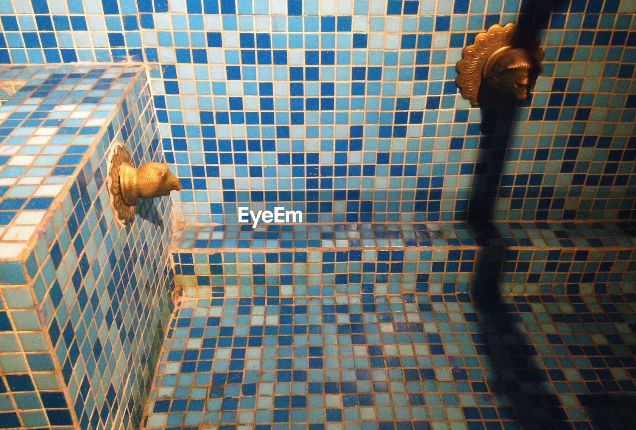 Full frame shot of tiled wall in bathroom