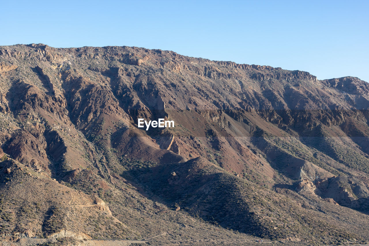 SCENIC VIEW OF MOUNTAIN RANGE AGAINST CLEAR SKY