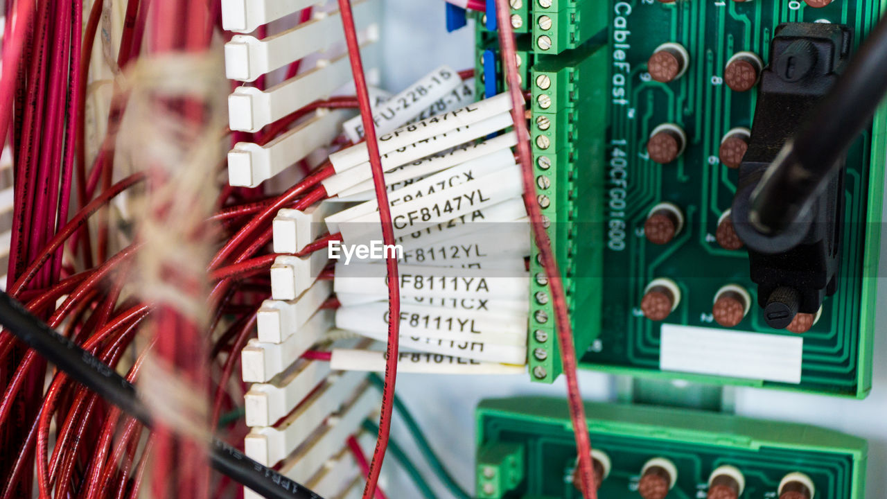 Close-up of computer cables