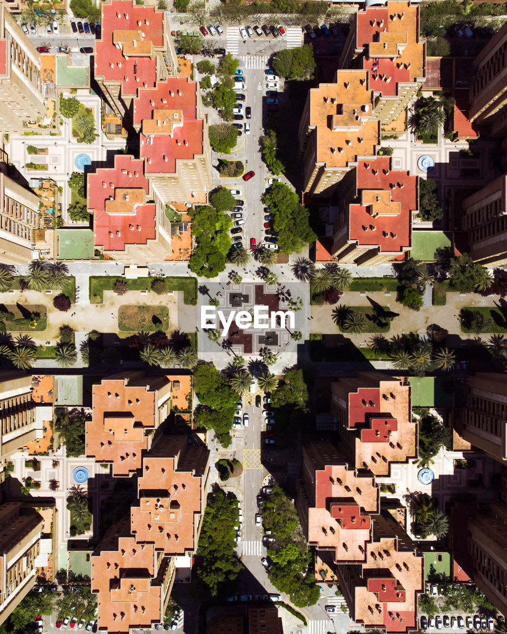 high angle view of townscape