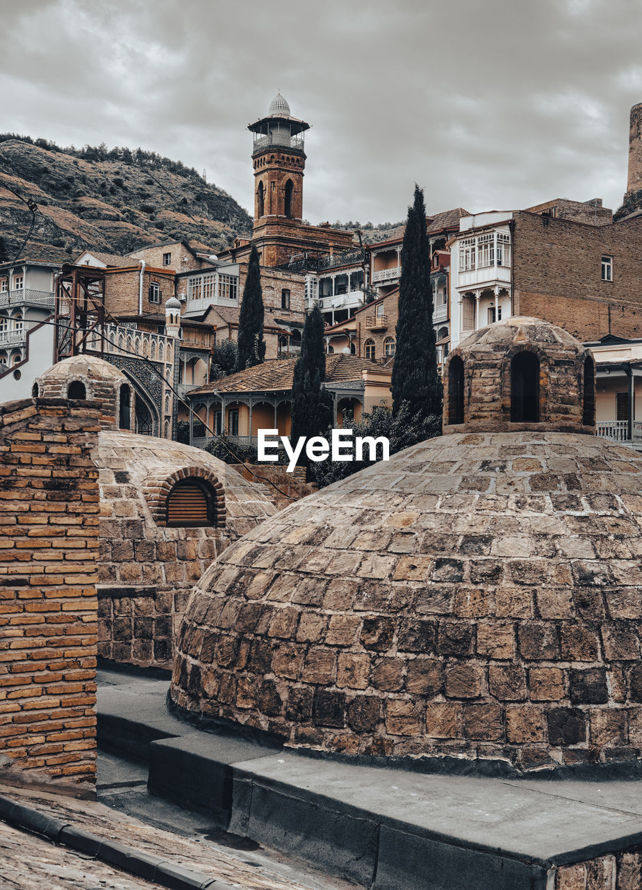 View of old town against sky