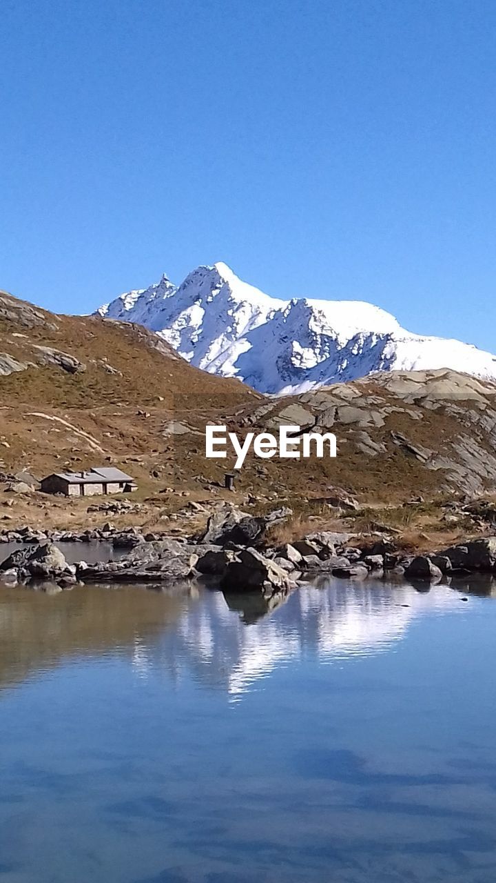 SCENIC VIEW OF MOUNTAINS AGAINST CLEAR BLUE SKY