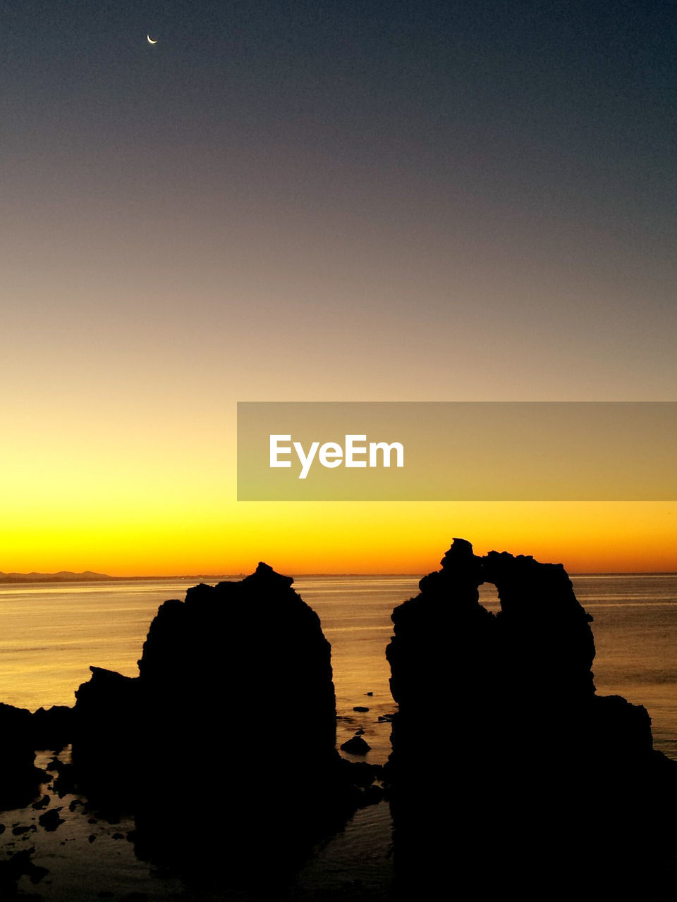 Silhouette of stacked rocks