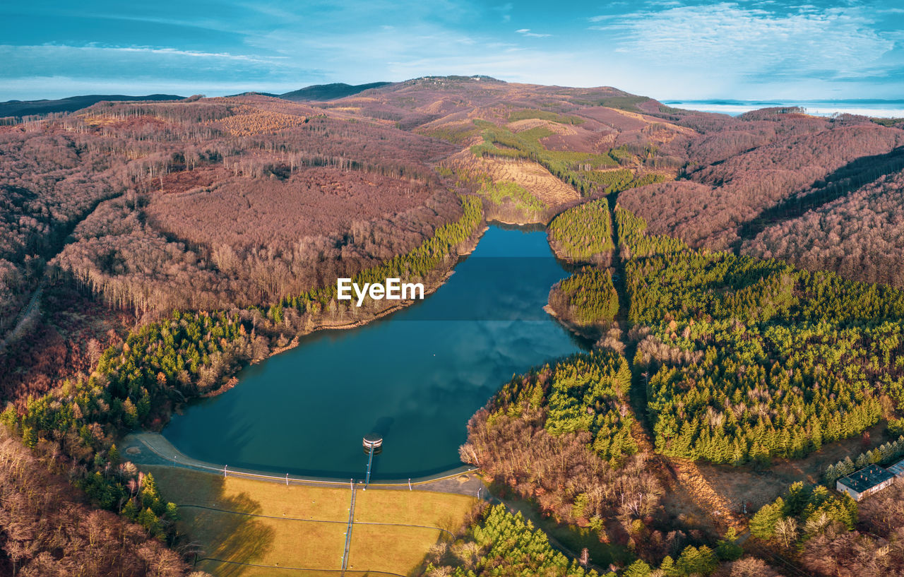 Hungary - mátra hills from drone view - this is the highest point of hungary