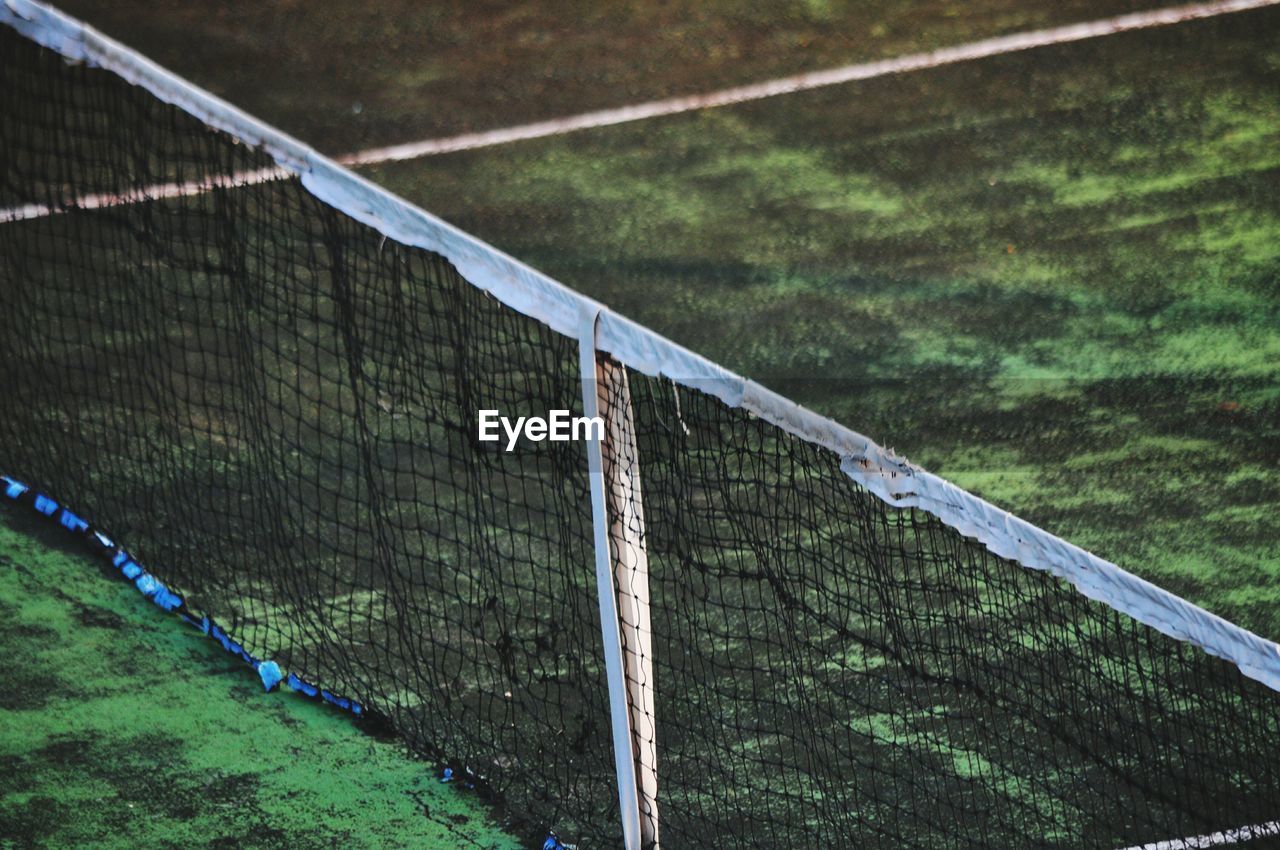 High angle view of tennis court