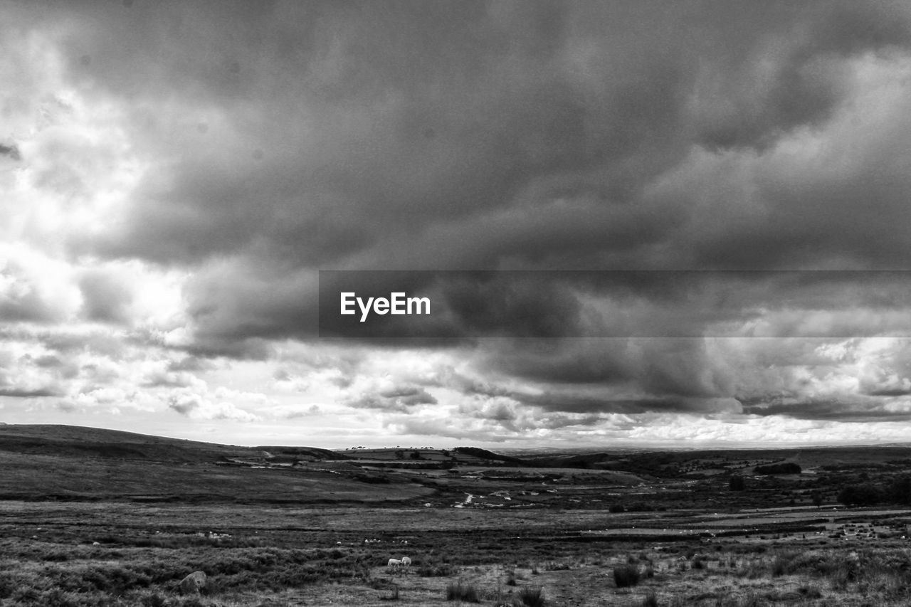 Storm clouds over land