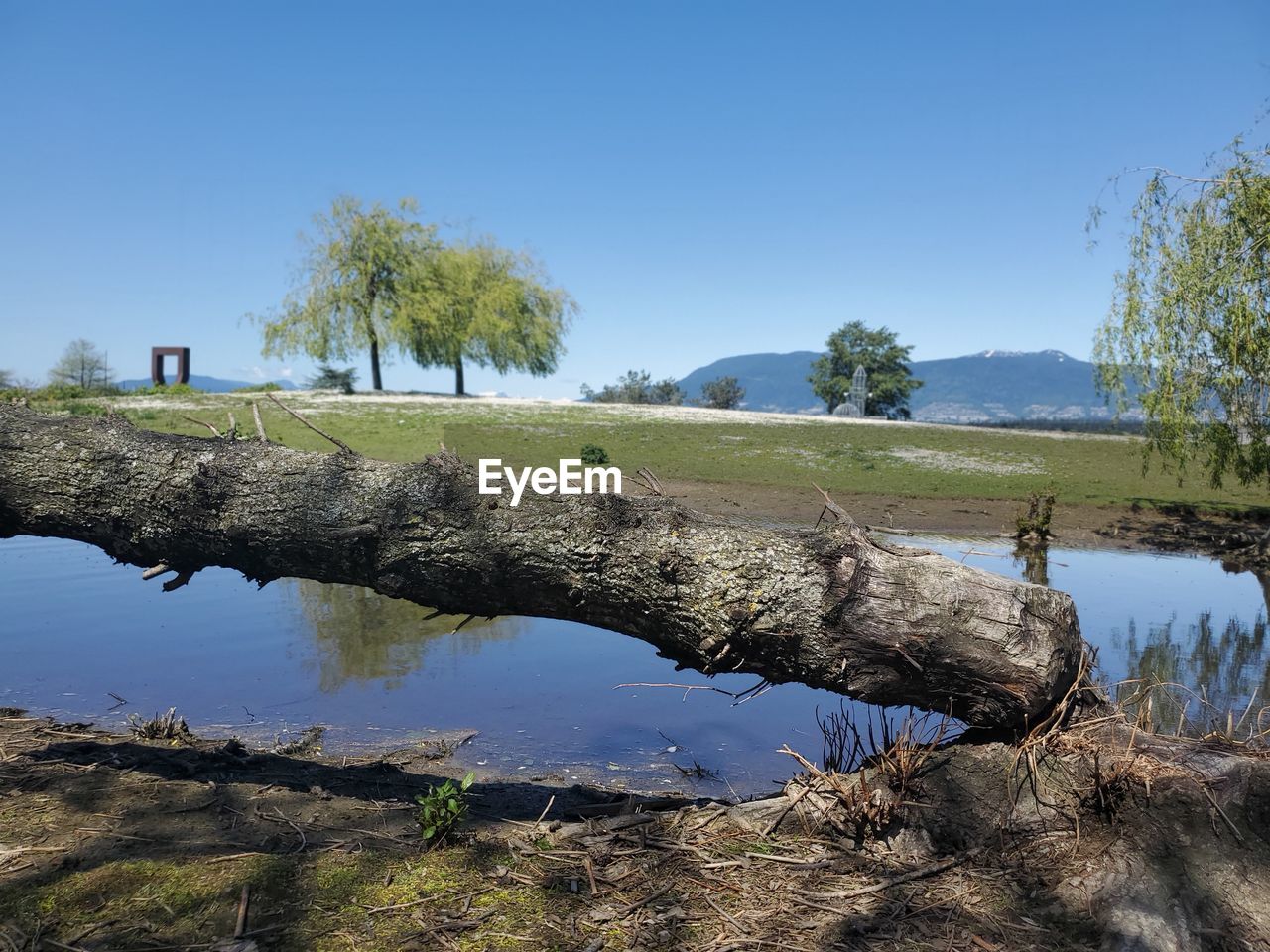 IDYLLIC VIEW OF LAKE AGAINST CLEAR SKY